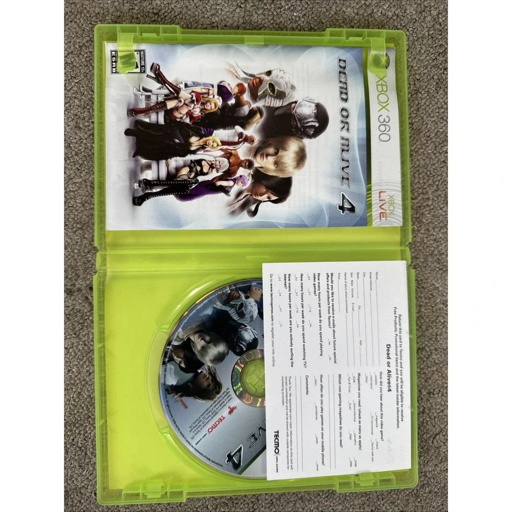 Dead or Alive‎ 4 - Xbox 360 Complete Tested With Registration Card.